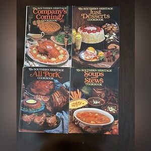 Set of 4 Vintage Cookbooks. The Southern Heritage Cookbook Collection.